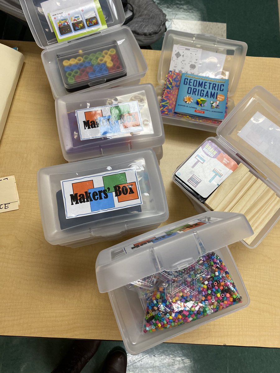 No sharing materials means no #makersspace this year which is so vital for our kiddos. Adaptation: #makersbox. One week checkout. Sanitize. Then choose a different box. @NEISDiTech @NEISD @BCENEISD @MakersSpace #inspiringinnovators #childrensmentalhealthweek2021