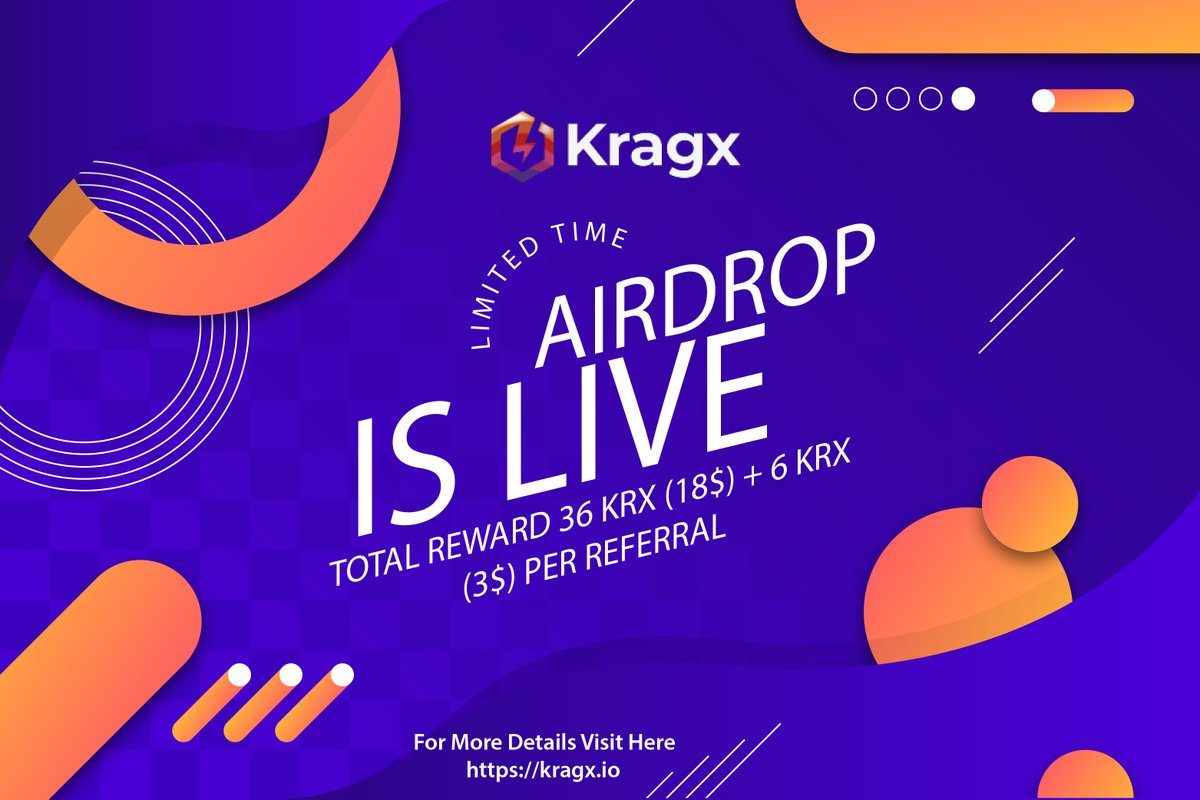 🔴Airdrop is live:
🔵Total reward: up to 36 KRX ($18) + 6 KRX ($3) per referral
🟠Here is the link of Kragx Airdrop Bot👇
@kragxAirdropBot
#Kragx #KRX #Token #Blockchain #Defi