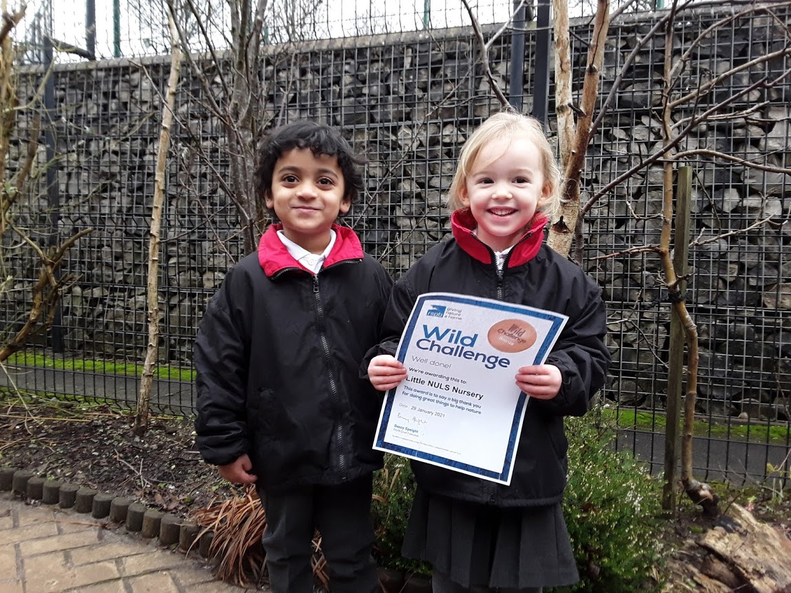 Little NuLS are always keen to learn outdoors and having submitted evidence of how we protect wildlife, such as making a hedgehog hibernation den or building a bug hotel, we were presented with a Wild Challenge Bronze Award! #WeareNuLS #WeareLittleNuLS #rspbwildchallenge #EYFS