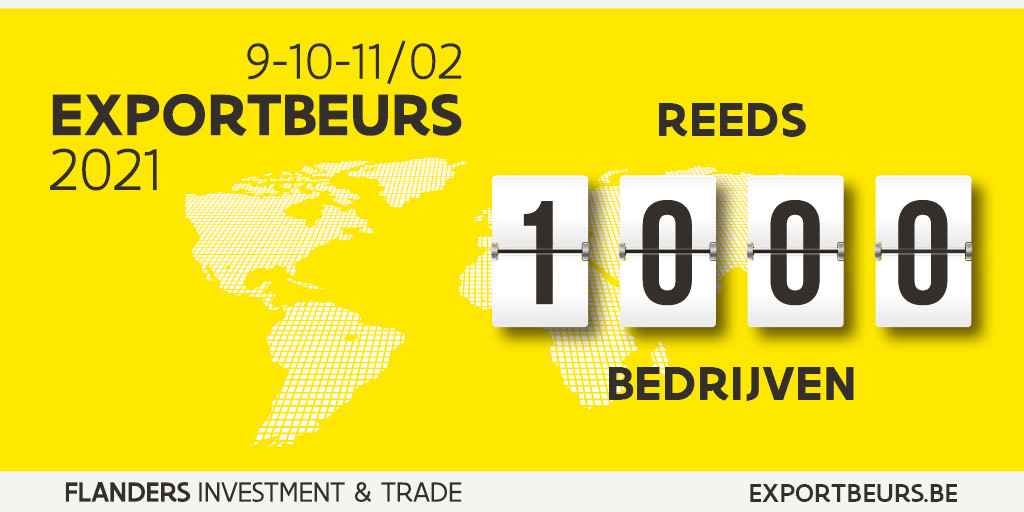 FIT_agency's tweet image. BREAKING NEWS: 1000 bedrijven die ingeschreven zijn voor de #Exportbeurs2021. Maar er is nog plaats voor u en u en u en ...! Aarzel niet langer, schrijf u nu in op exportbeurs.be en boek uw afspraken.
@CTillekaerts @DVanSteerteghem @JanJambon