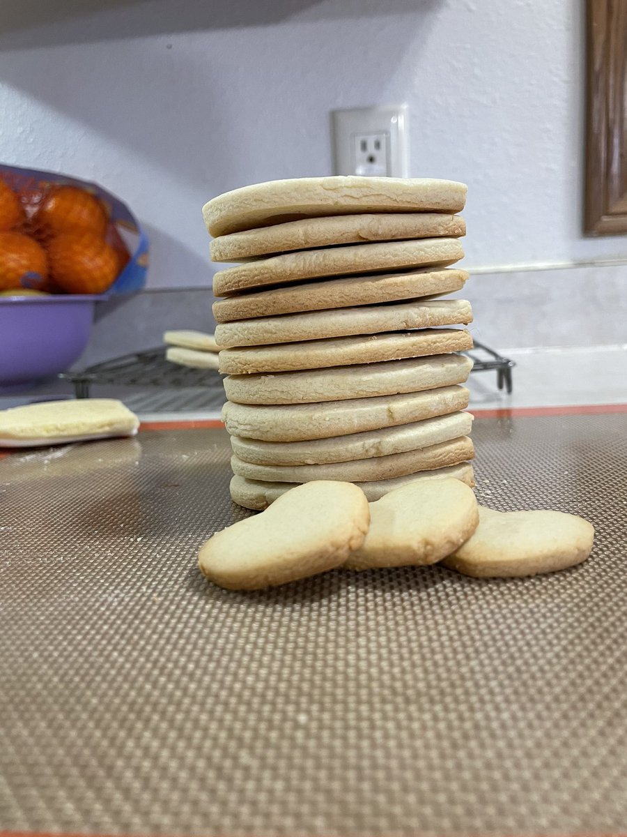 A stack of cookies ... waiting to be iced!