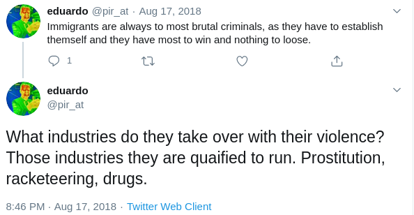 So let's say you find someone writing things like this, we wouldn't want this person around would we?