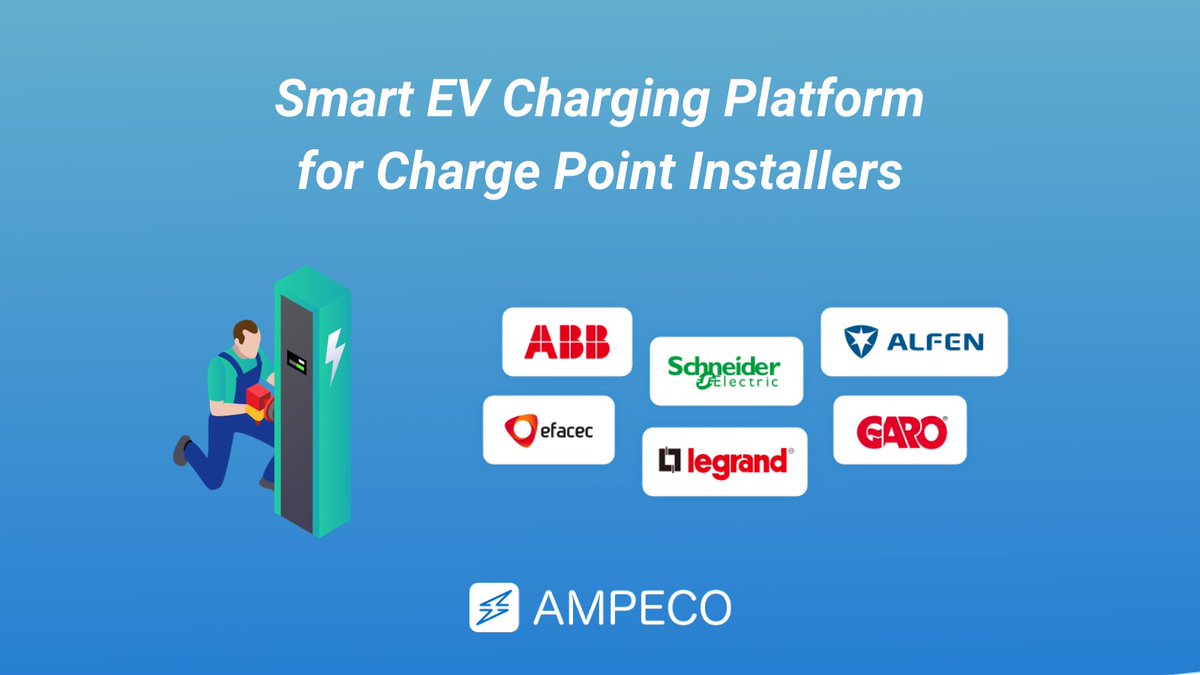 AmpecoGlobal's tweet photo. A key role in providing this infrastructure will play the charge point installers.

If you are in the business of electrical or solar installations, do not hesitate to consider expanding your business to EV charge point installations. Learn more -> https://t.co/VNSQmm173n https://t.co/gIS3uCcgaU