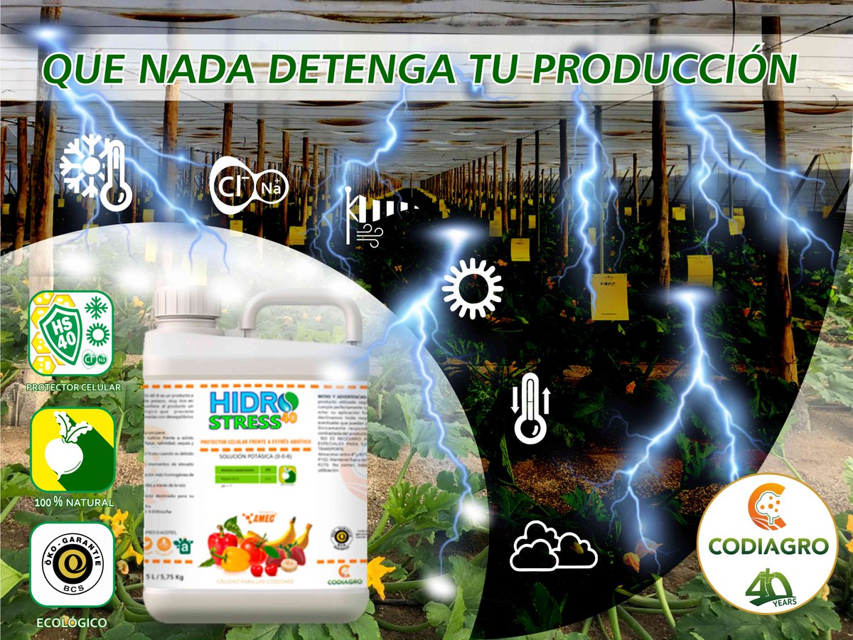 _Codiagro's tweet photo. Que ningún factor climático detenga tu producción.
#Hidrostress40 #HS40 #Codiagro #ecológico https://t.co/o1ssYhkKRk