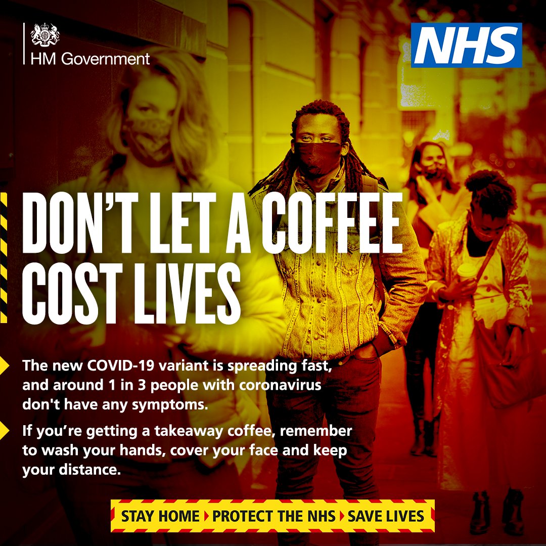 wandbc's tweet photo. Queuing for a coffee? 

Please keep your distance

#Covid-19 is still spreading fast, and 1 in 3 with coronavirus have no symptoms - you could pass it onto others

#HandsFaceSpace https://t.co/YQMzjpd3Io