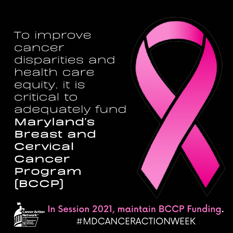 ACSCAN_MD's tweet photo. It is critical to ensure that BCCP is funded adequately to improve cancer disparities and health care equity in Maryland. #MaintainBCCPFunding #MDCancerActionWeek https://t.co/6SAaromPrH