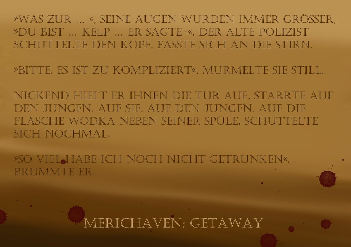 MedraYawa's tweet photo. #Zitatwundertag zu #Merichaven: #Getaway
Ich muss ein Geständnis ablegen: Den alten #Polizisten zu überraschen oder zu irritieren macht mir Spaß. Er versucht nur, einen guten Job zu machen, muss sich aber ständig um andere sorgen?
#Bildzitat #Noah #Verständnis #Wodka https://t.co/NCszLPktn2