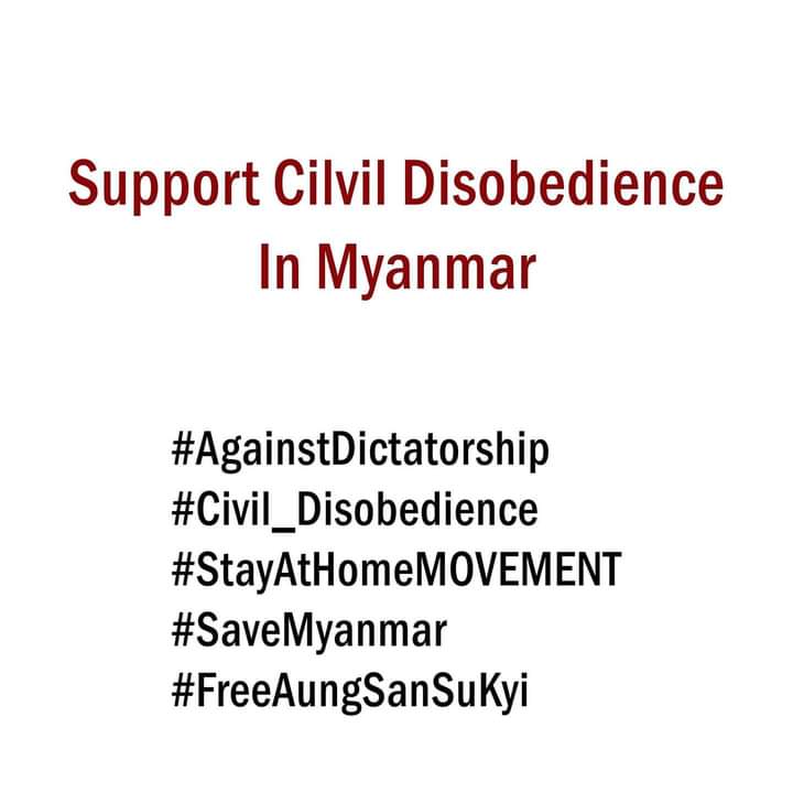 ငါတို့သည် နိုင်ငံရေးလုပ်ခြင်းမဟုတ်။ အနာဂတ်အရေးလုပ်နေခြင်းသာဖြစ်သည်။ 
Artist - Thant Myat Htoo #whatishappeninginmyanmar #SaveMyanmar #AungSanSuKyi_government #rejectmilitarycoup #shameonMilitary #FreeAungSanSuKyi #civil_disobedience