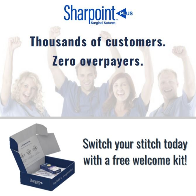 Are you still overpaying for sutures?

Helping practices switch their stitch is what we do best!

Kick-off your evaluation with a free welcome kit at hubs.ly/H0FHR4t0

#sutures #sharpointplus #dermatology #dermatologicsurgery #plasticsurgery #woundclosure #sutureskills