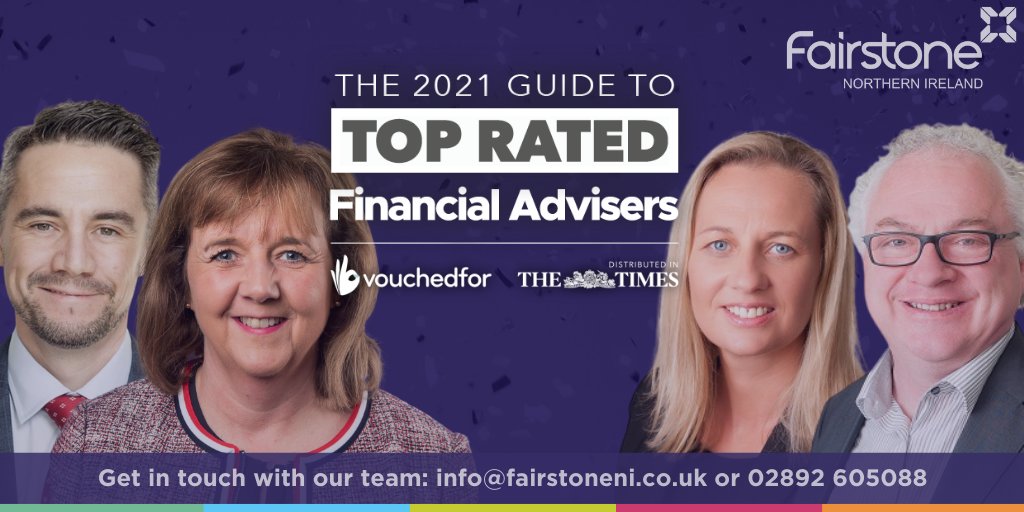 We are delighted to have more of our team qualify for <a href="/VouchedFor/">VouchedFor</a>'s '2021 Guide to the UK's Top Rated #FinancialAdvisers'. Congratulations to Peter Savage, Wanda Moore, David Stewart and Seainin Campbell.

Find out more: fairstoneni.co.uk/about-us/meet-…