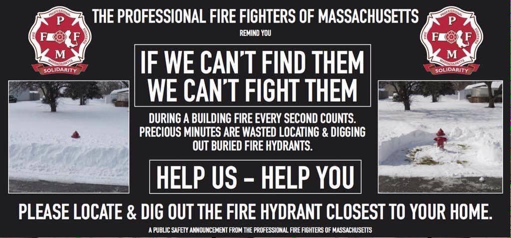 Good morning and hello winter! As we all start to dig out from the storm I ask you to help the firefighters in your community by digging out the fire hydrant closest to your home. <a href="/LFD_local1841/">Local 1841</a> <a href="/THE_PFFM/">Fire Fighters of MA</a> @IAFFNewsDesk