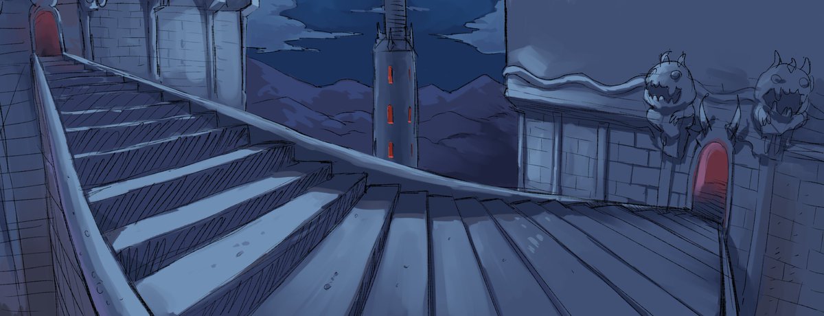 Worthikids's tweet image. all the backgrounds are drawn in CSP then imported as planes into blender
this is my first animation in a while that's completely 2D, all done with grease pencil!!