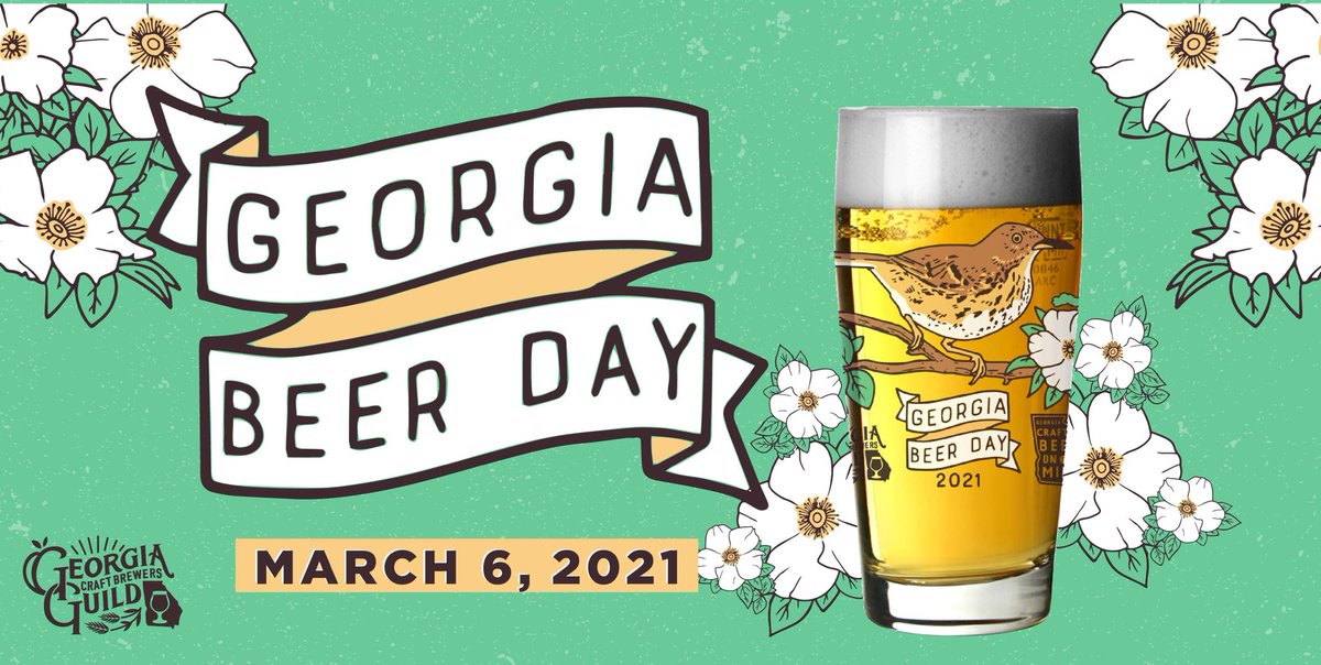 #GeorgiaBeerDay2021 is coming 3.6.2021. Join us at nearly 50 Georgia Craft Brewers Guild member breweries statewide to celebrate all things GA Beer. 🍻🍑 Oh - and you can score one of these dope glasses too! Find more details on georgiacraftbrewersguild.org/georgia-beer-d…