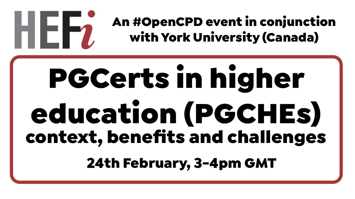 UoB_HEFi's tweet photo. #OpenCPD event: PGCerts in higher education (PGCHEs): context, benefits and challenges - 24 February 2021 3-4pm GMT. Register to join https://t.co/TnEMhEYCI0 https://t.co/qqM1eECbxB