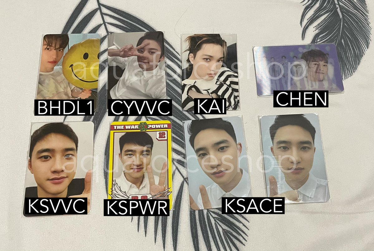 aquaforceshop's tweet photo. wts / lfb exo ph onhand
baekhyun chanyeol kai chen kyungsoo photocards - 250 each
kyungsoo ace set - 300
kyungsoo power atrium - 220
reply mine + code to order :)
tags: xiumin minseok suho junmyeon lay yixing baekhyun chen jongdae chanyeol d.o. kai jongin sehun
#AFSOnhand https://t.co/hiI5m3VTTK