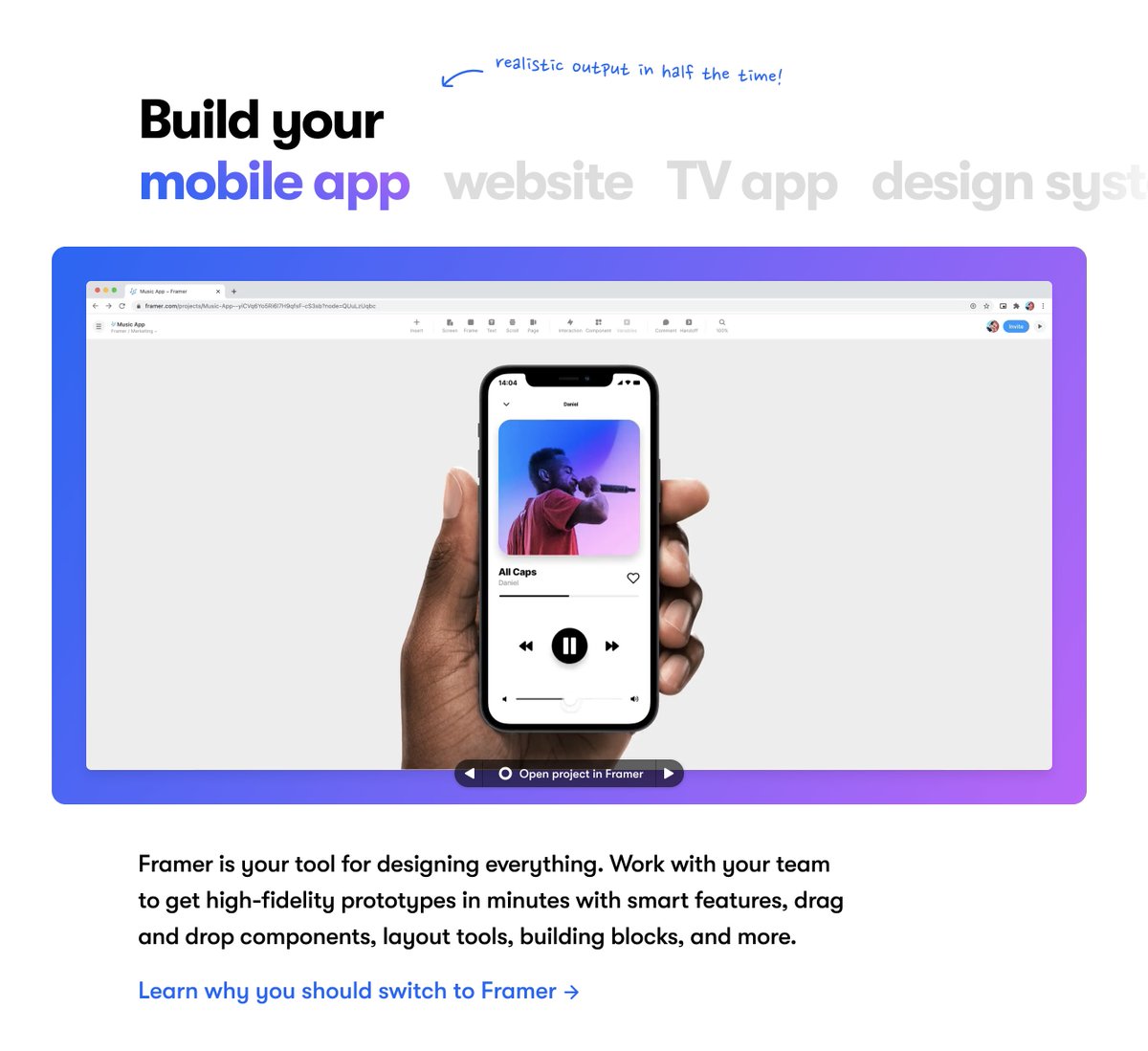 Let’s start with the site! Have a look at our new frontpage on  http://framer.com&nbsp;. I especially like the new speedrun section with prototypes you can launch and play with.