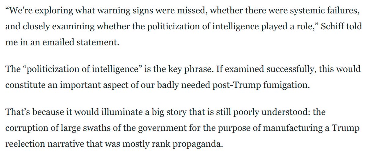 The post-Trump fumigation will have to be epic.We need a full reckoning with Trump's use of large swaths of the government to manufacture a left-wing terror threat and downplay violent right wing extremism, and the ways all this led to the insurrection: https://www.washingtonpost.com/opinions/2021/02/02/schiff-trump-insurrection-intelligence/