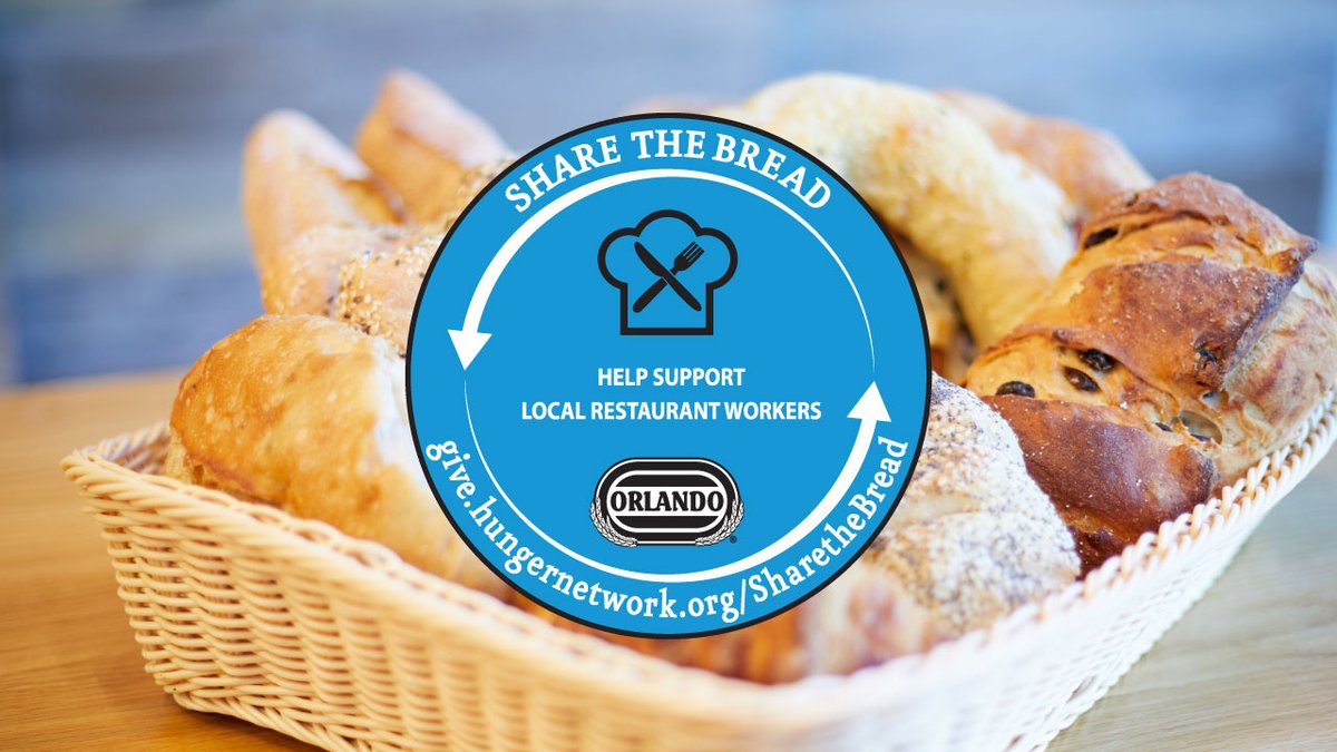Hunger_Network's tweet photo. 🥖 Share the bread! 🥖
Many industries have been impacted by the pandemic, but our friends in the service industry have been among those hit the hardest. We're partnering with @orlandobaking to share the bread! https://t.co/HBZ1MY4Rsb