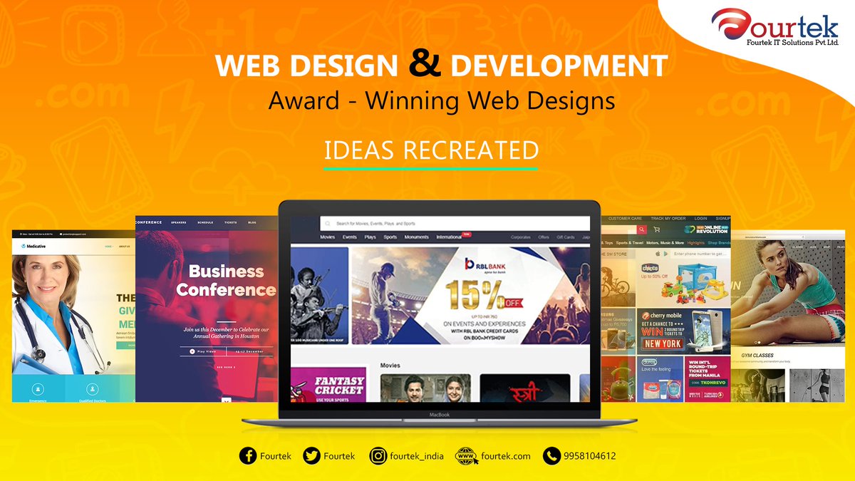 An eye-catchy #website provides good #business to you than a dull website. Connect with #Fourtek and Get a Catchy Website with the Help of Our experienced Website #Designers. To Know more, Call +91-9958104612 or Visit bit.ly/2XMZwjo !!
