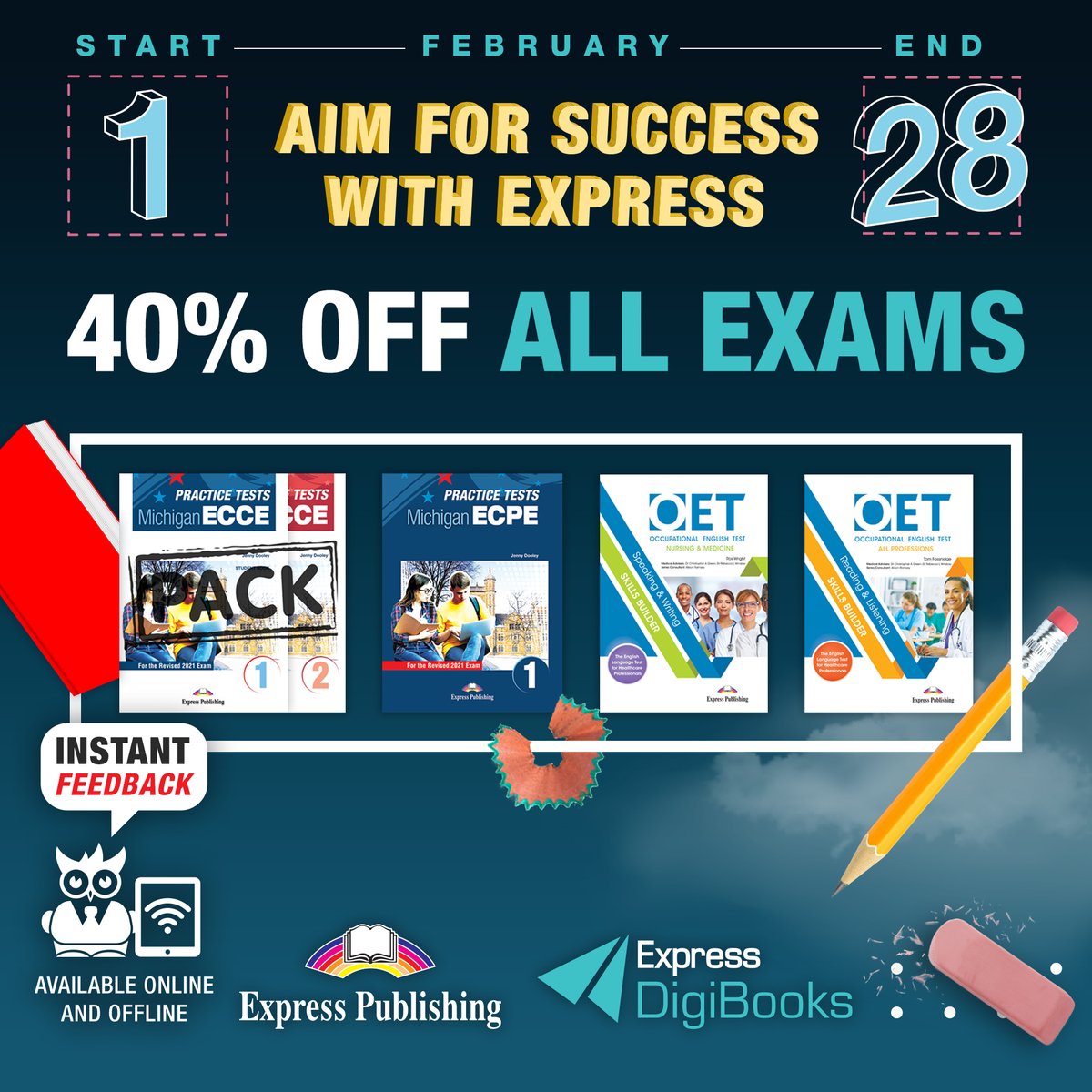 ExpressElt's tweet photo. π’Take advantage of the π°π¬% #discount and buy the best #PracticeTests π in the market, with free access to the #ExpressDigibooks platform! For February only!
β¨π¨ππ πππ πΊππππππ ππππ π¬ππππππβ¨
(https://t.co/LCv8Hw5tD4) https://t.co/BMSSrDmo2M