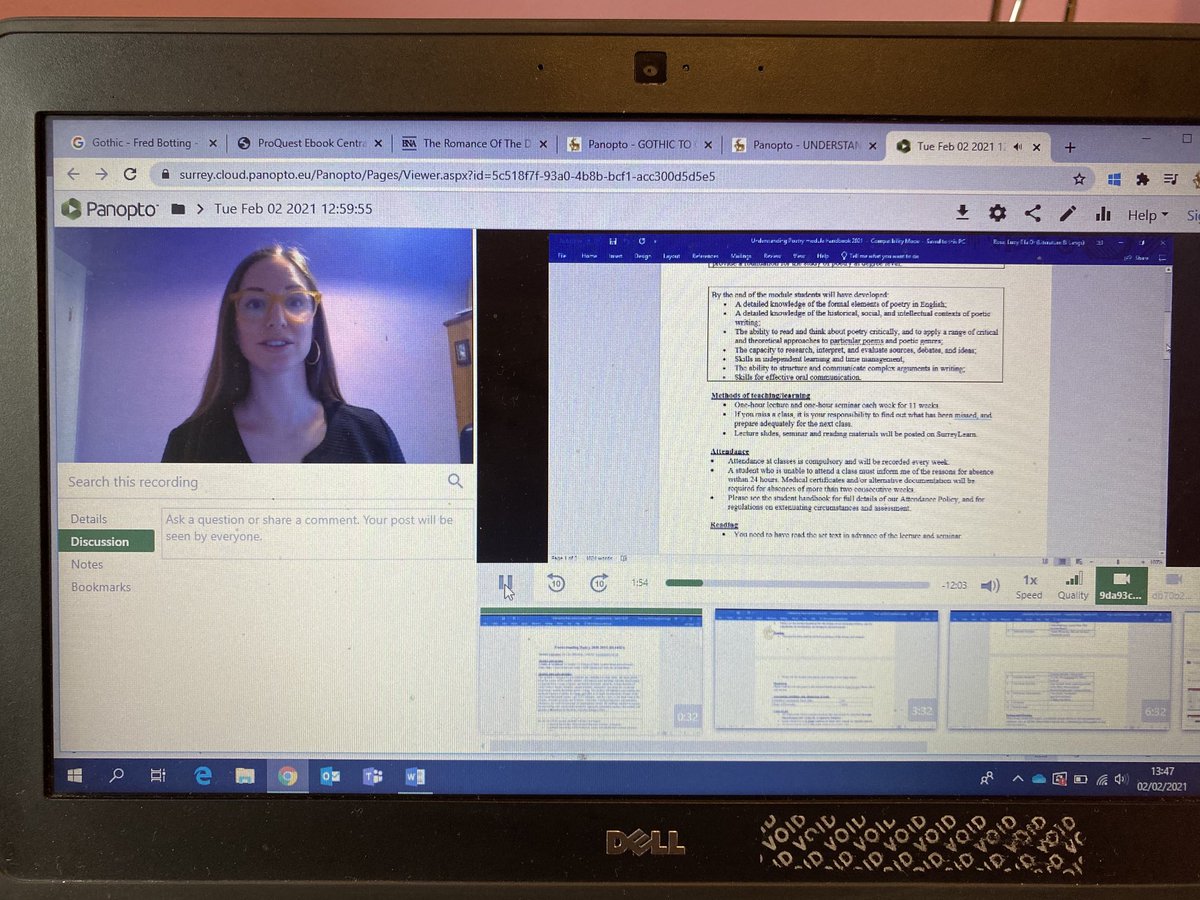 lucyella13's tweet photo. #Recording for #teaching today - looking forward to meeting new #understandingpoetry students & new as well as familiar #gothictogoth students next week! #semester2 #SLL #surreyuniversity #englishliterature #poetry #gothic https://t.co/wvU2ARbbNt
