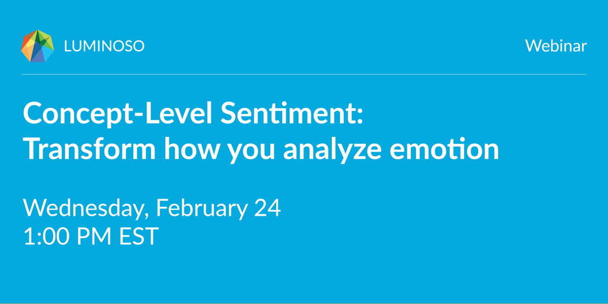 Join us for our next #webinar featuring applications engineer Bao Bui. We'll discuss the importance and power of concept-level sentiment and see this transformational technology live in action: buff.ly/3psaSr7 

#conceptlevelsentiment #sentimentanalysis