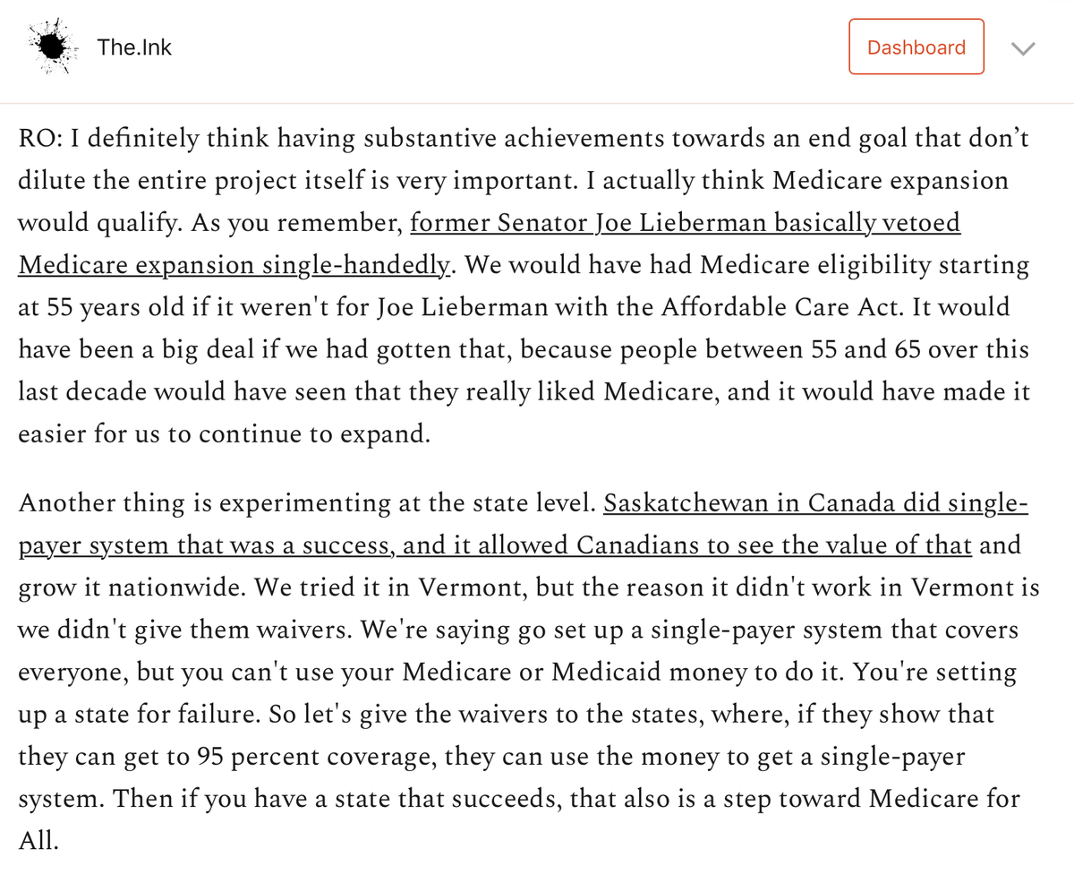 I asked  @RoKhanna whether progressives need a better strategy of building up to sweeping policy changes.For example, should Medicare for All be tried in a few states, so that other states get super jelly? https://the.ink/p/rokhanna&nbsp;