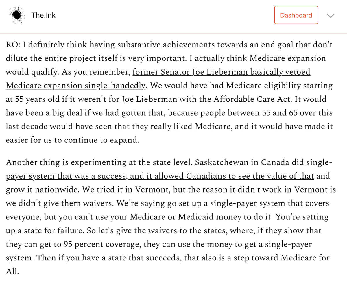 I asked  @RoKhanna whether progressives need a better strategy of building up to sweeping policy changes.For example, should Medicare for All be tried in a few states, so that other states get super jelly? https://the.ink/p/rokhanna 