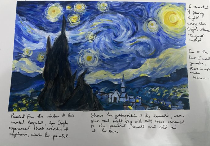 tpaPortsmouth's tweet photo. TPA students are continuing to produce superb pieces of work at home. Y. G. (7KEN) made this wonderful fact file on book designer, Robert Sabuda for D&amp;T. R.A. (9DOW) did a beautiful piece of work on Van Gogh's Starry Night.
#ProudtoToBeTSATPortsmouth https://t.co/BLsfM1x5LL