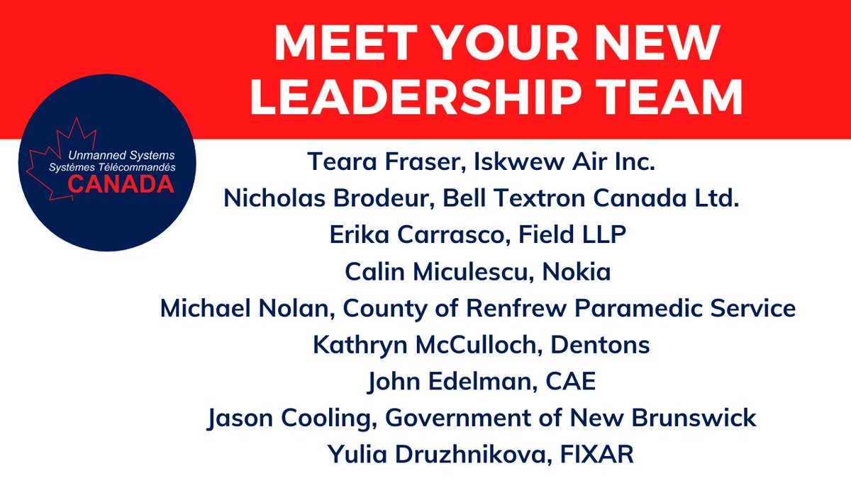 Advanced autonomous/remotely piloted tech helps us build, improve, explore, protect, preserve &amp; better understand our world. As we charge into 2021, we are delighted to announce our new Leadership Team. Stay tuned for their profiles &amp; please help us in giving them a warm welcome!