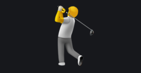Apple: 3 starsstance is a bit weird looking, i don't play golf but it looks a bit off, which detracts from the emotion of superiority the emoji is meant to convey