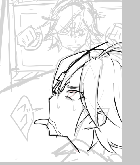 桜河こはくの鼻フック処刑描いてる、線画が一向に進まないー 