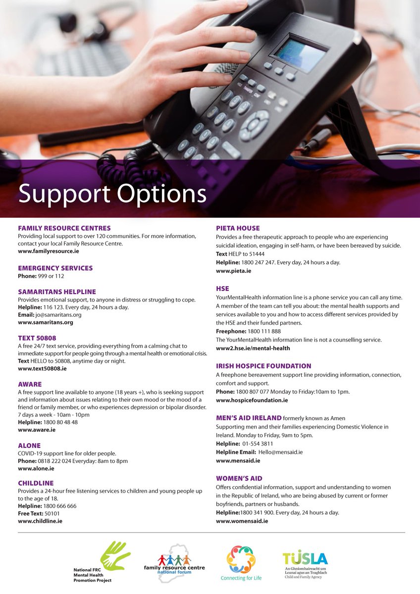 The team at the FRC Mental Health Promotion Project has collated some information on available support options that we hope you will find useful. <a href="/FrcHealth/">National FRC Mental Health Promotion Project</a> <a href="/frcnf/">FRC National Forum</a>