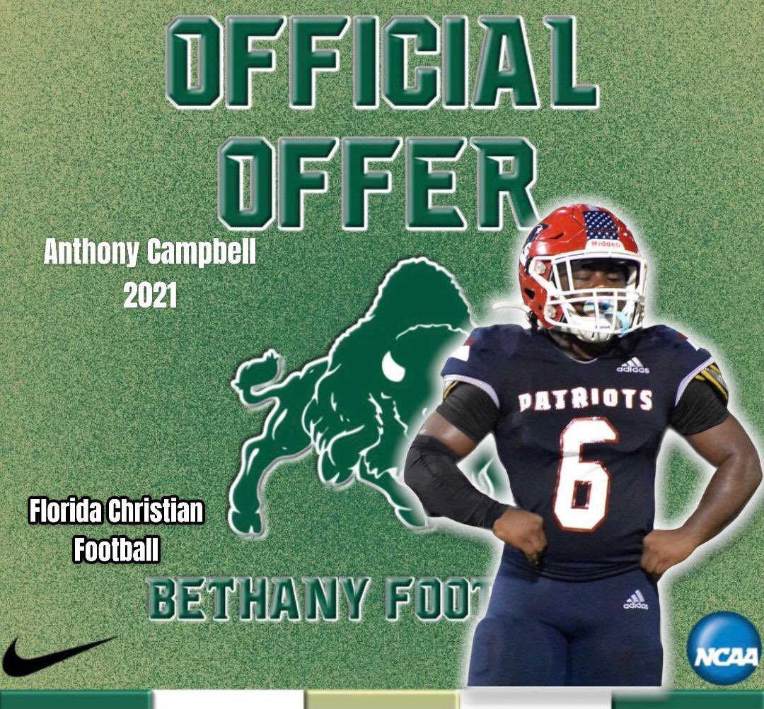 Congrats to @poohbearcampbel c/0 2021 DT for receiving his second offer from Bethany college D-3 💯🏈🙏