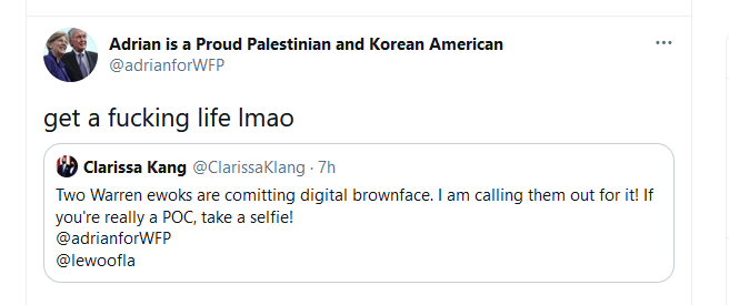 22. After using dead women's images for her bots, Sally Albright now using fake accounts pretending to be people of color as sock puppets to harass POC Democrats & accuse them of using "digital brownface".Shame on any Democratic candidate who employs Albrighth/t  @HeauxsForAOC