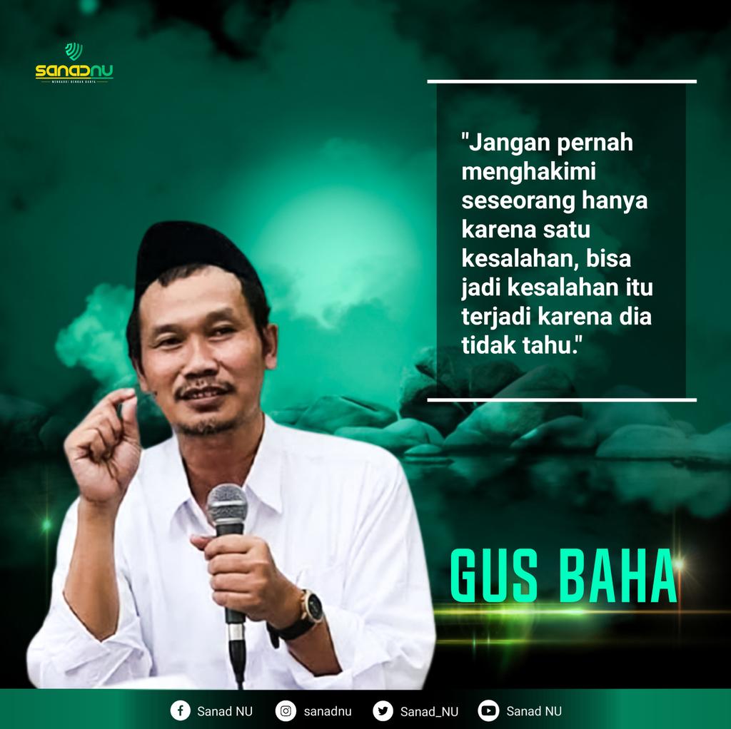 Sanad_NU's tweet photo. Jangan pernah menghakimi seseorang hanya karena satu kesalahan, bisa jadi kesalahan itu terjadi karena dia tidak tahu.
Gus Baha
#NahdlatulUlama
#SanadNU
#SantriNU
#LazisNU
#Ansor
#Banser
#Ipnu
#Ippnu
#Denwatser
#Harlah95NU
#Santrinusantara https://t.co/msDdINDJdg