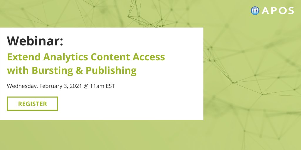 Apos Systems On Twitter Join Us On February 3 11am Est For Our Extend Analytics Content Access With Bursting Amp Publishing To See How Apos Publisher For Cloud Can Enhance Your