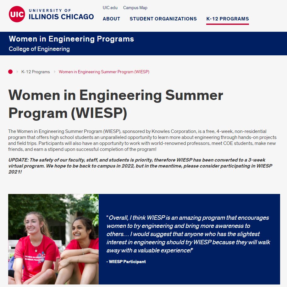 Andrew Bellavia (@hearingfuture) on Twitter photo Know a female HS student interested in eng? Let them know apps being taken for the Women in Eng. Summer Program <a href="/uic_wiep/">UIC WIEP</a> at U of Illinois Chicago <a href="/uicengineering/">UIC Engineering</a> & sponsored by <a href="/KnowlesCorp/">Knowles Corporation</a>. 3-week virtual this year, details here: wiep.uic.edu/k12/wiesp/ <a href="/Women_Wearables/">Women of Wearables</a> Know a female HS student interested in eng? Let them know apps being taken for the Women in Eng. Summer Program <a href="/uic_wiep/">UIC WIEP</a> at U of Illinois Chicago <a href="/uicengineering/">UIC Engineering</a> & sponsored by <a href="/KnowlesCorp/">Knowles Corporation</a>. 3-week virtual this year, details here: wiep.uic.edu/k12/wiesp/ <a href="/Women_Wearables/">Women of Wearables</a>