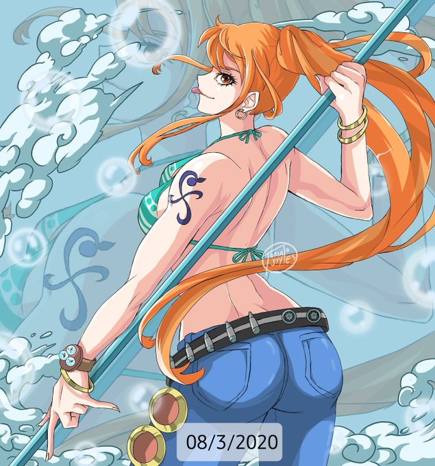 Re posting some old drawing Nami from One Piece. ナ ミ. 