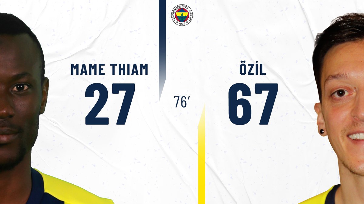 76’
Thiam’ın yerine Mesut Özil oyunda. 

#HATvFB