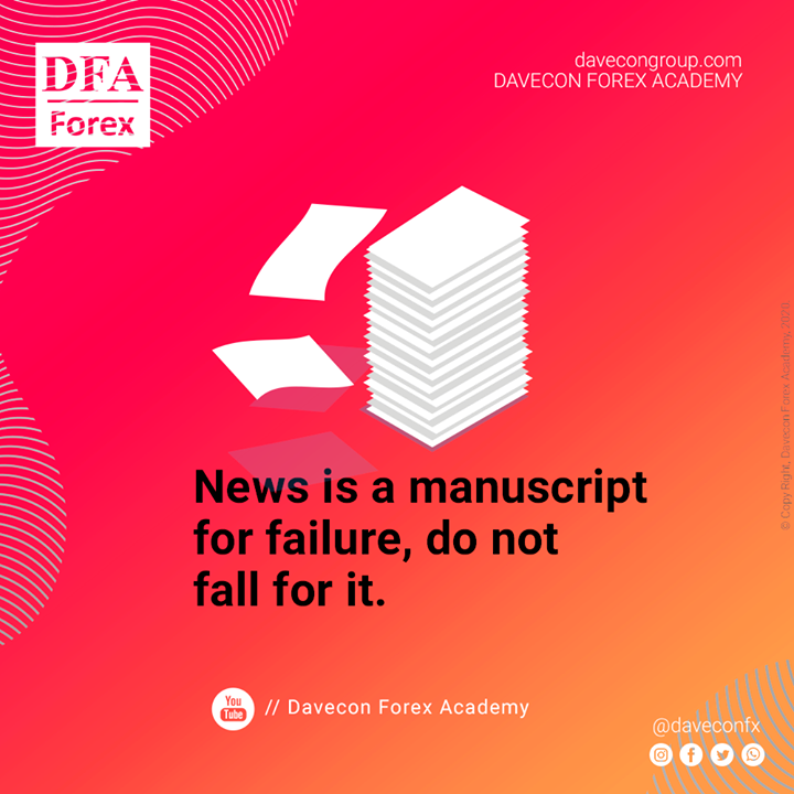 daveconfx's tweet photo. News is a manuscript for FAILURE, do not fall for it.
.
.
#daveconforex #daveconfx #daveconforexacademy #foreignexchangemarket #cryptocurrencies #forex #trading #trader #pips #learnforex #tradingtips #investment #investor #invest #moneymarket #forexmarket #forexanalysis #cry… https://t.co/KsEPjlvG3q