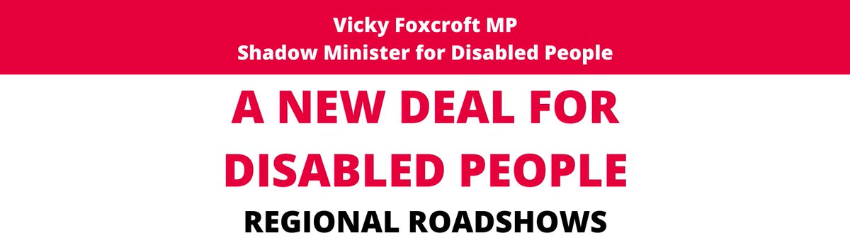 As <a href="/UKLabour/">The Labour Party</a>, we are determined to be led by disabled people, the experts by experience.

Today I'm launching a series of virtual roadshows so we can hear from people in every region and nation. 

You can find out more and register here: vickyfoxcroft.org.uk/regional-disab…