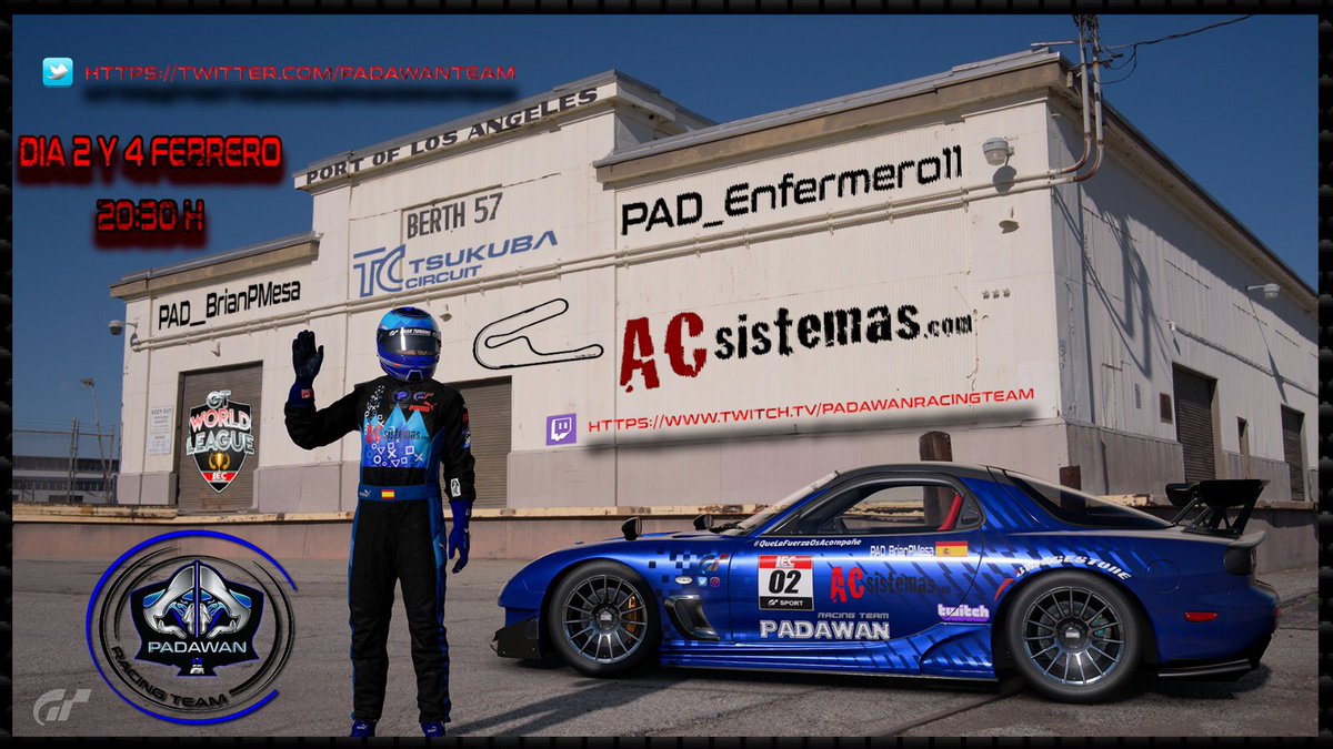 Hoy viajamos a un circuito ratonero
 📍Tsukuba (Japòn 🇯🇵) con el RE Amemiya de la mano del campeonato <a href="/lecesports/">LEC Esports</a> 

Piloto:
PAD_Enfermero11

Una combinación divertida que hará la delicia de los telespectadores.

Esperamos veros a todos alli
#somospadawan