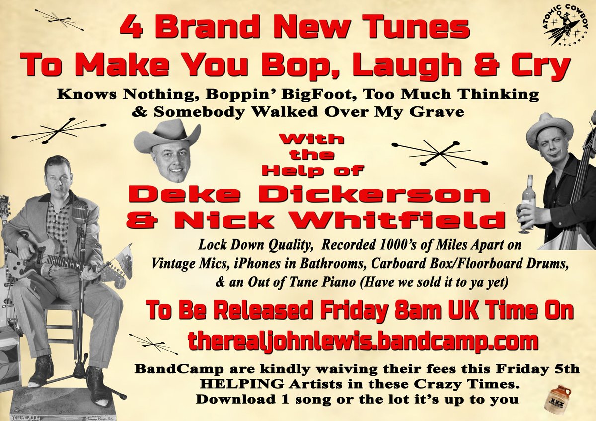 threaljohnlewis's tweet photo. Got Some New Tunes Coming This Friday
https://t.co/VWGlYSpvvc
@DekeDickerson #NickWhitfield #Bop #Rockabilly #VintageCountry #bigfoot #rocknroll #Blues #BluesBopper #Lockdownrecordings @RockinRTs @RockingMagpie https://t.co/NExkwyOSqX