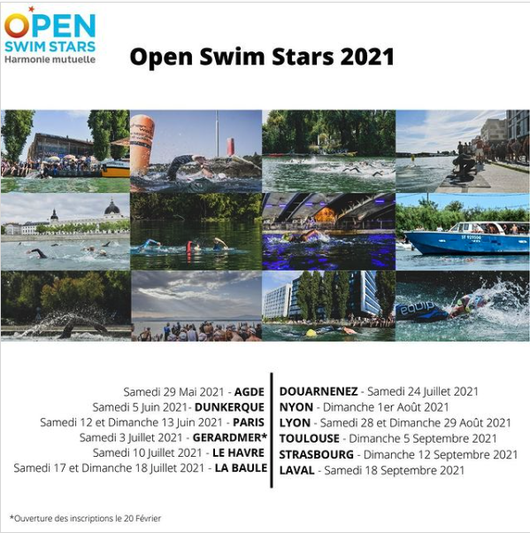 Cette année nous relevons le challenge d'organiser 12 épreuves Open Swim Stars <a href="/hmutuelle/">Harmonie Mutuelle</a>. Les inscriptions viennent juste d'être lancées. Rendez-vous sur openswimstars.com #eaulibre #harmonieswim #avançonscollectif #natation #défi