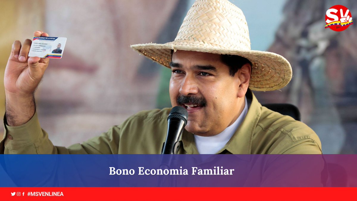 MSVEnLinea's tweet photo. #ULTIMAHORA || Inicia la entrega del Bono Economía Familiar (Febrero 2021) enviado por nuestro Pdte. @NicolasMaduro a través del Sistema @CarnetDLaPatria.

@MSVEnContacto #22AñosDeBatallaYVictoria https://t.co/zrm6yAfJdK