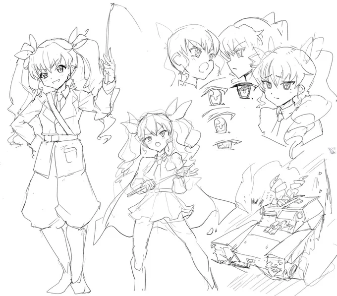 安斎千代美さんです #pixiv今日のお題 #sensei #リドローOK #ツインテール #ガルパン  https://t.co/R5mJfwZZkV 