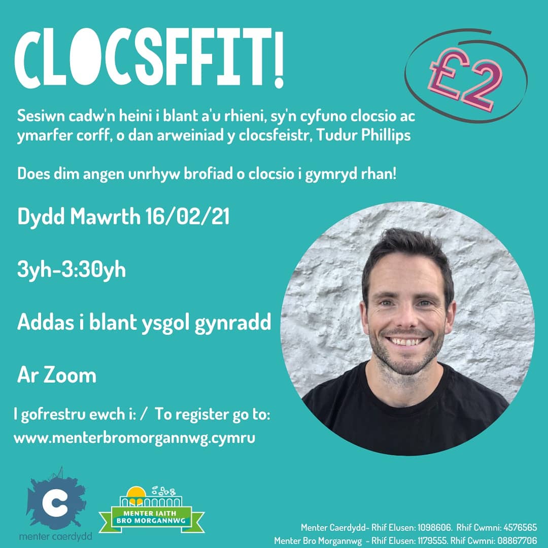 MIBroMorgannwg's tweet image. CLOCSFFIT gyda Tudur Phillips! ⭐️
Sesiwn cadw’n heini sy’n cyfuno clocsio ac ymarfer corff!

Archebwch lle yma:

menterbromorgannwg.org/en/tickets/clo…