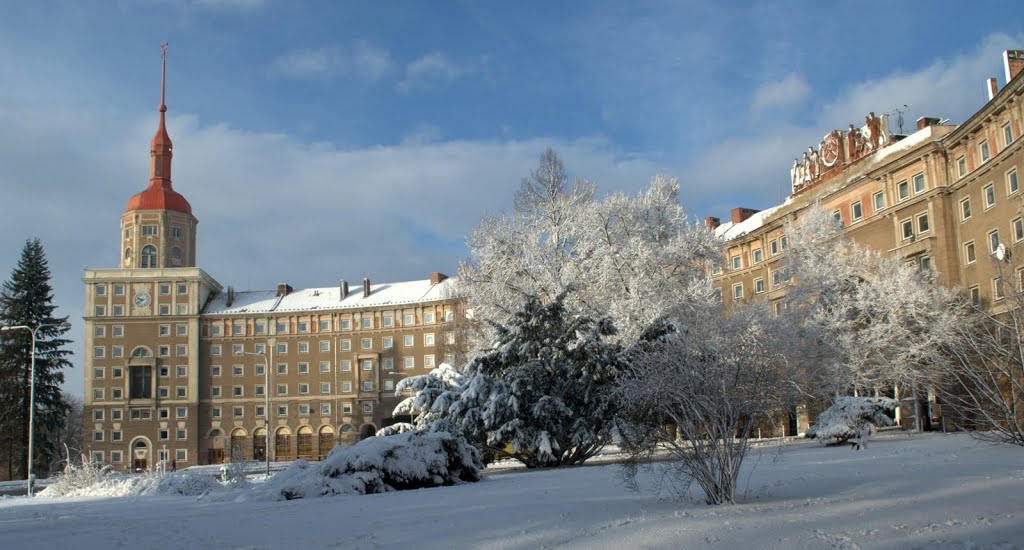 Curiously however, architectural variation to match local character was allowed and even encouraged. Folk, Baroque, and even Bauhaus influences are present in many new city buildings.
