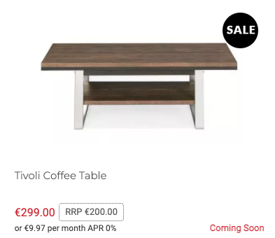 The recommended retail price is €200. by you sir can have it for €299. 😂
ezliving-interiors.ie/tivoli-coffee-…
@EZLivingInt